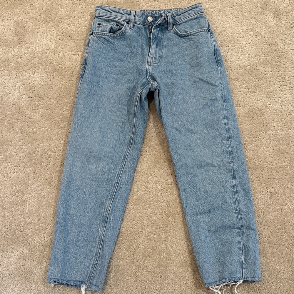 Topshop Light Blue Straight Leg Jeans
